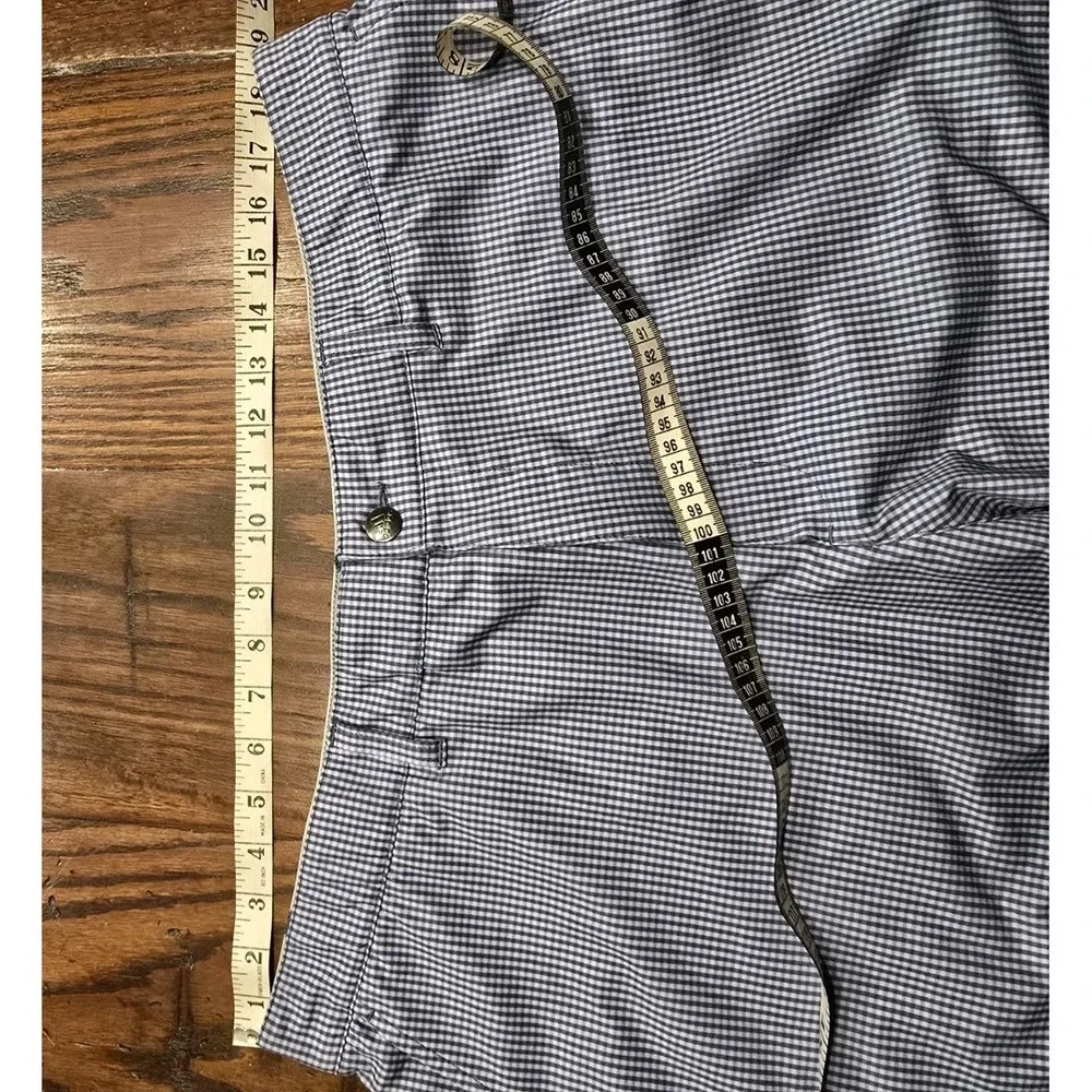 Adidas Mens Blue Gingham Check Golf Shorts Size 40‎ Stretch Performance Active